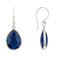 Petite Drop Earrings Sapphire Hydro Silver-2