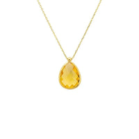 Petite Drop Necklace Gold Citrine Hydro-0