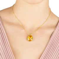 Petite Drop Necklace Gold Citrine Hydro-1