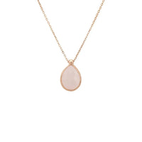 Petite Drop Necklace Rosegold Rose Quartz-0