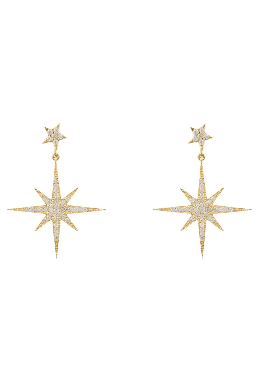 Petite Star Burst Drop Earrings Gold-0