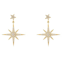 Petite Star Burst Drop Earrings Gold-0