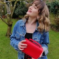 Aura Handmade Leather Bag - Pillar Box Red-1