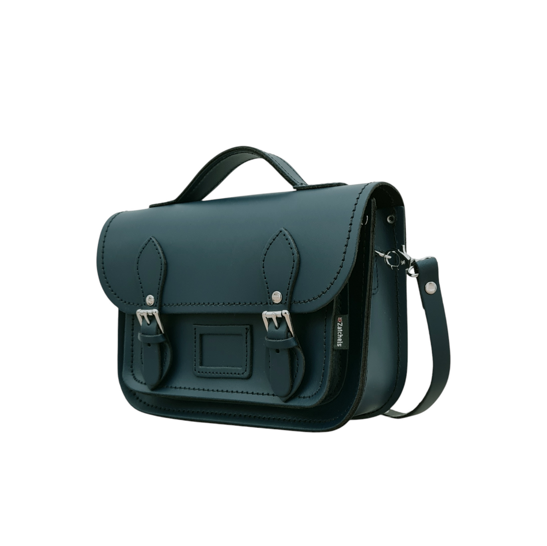 Leather Midi Satchel - Pine-2
