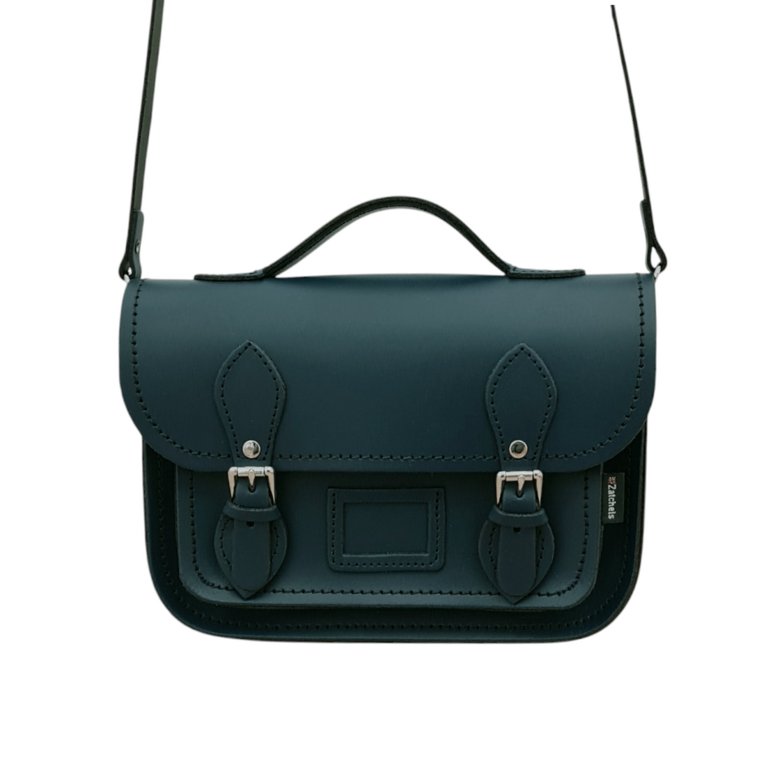Leather Midi Satchel - Pine-3
