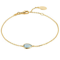 Pisa Mini Teardrop Bracelet Gold Blue Topaz-0