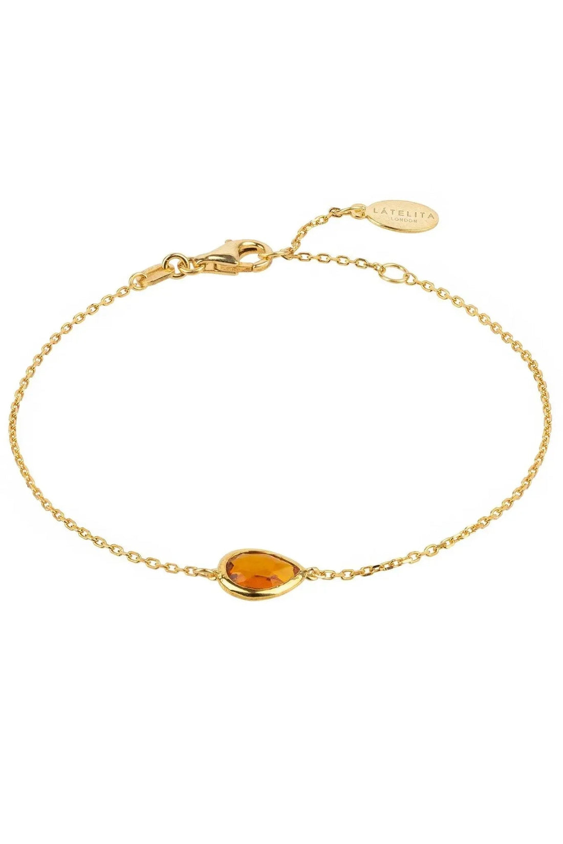 Pisa Mini Teardrop Bracelet Gold Citrine-0