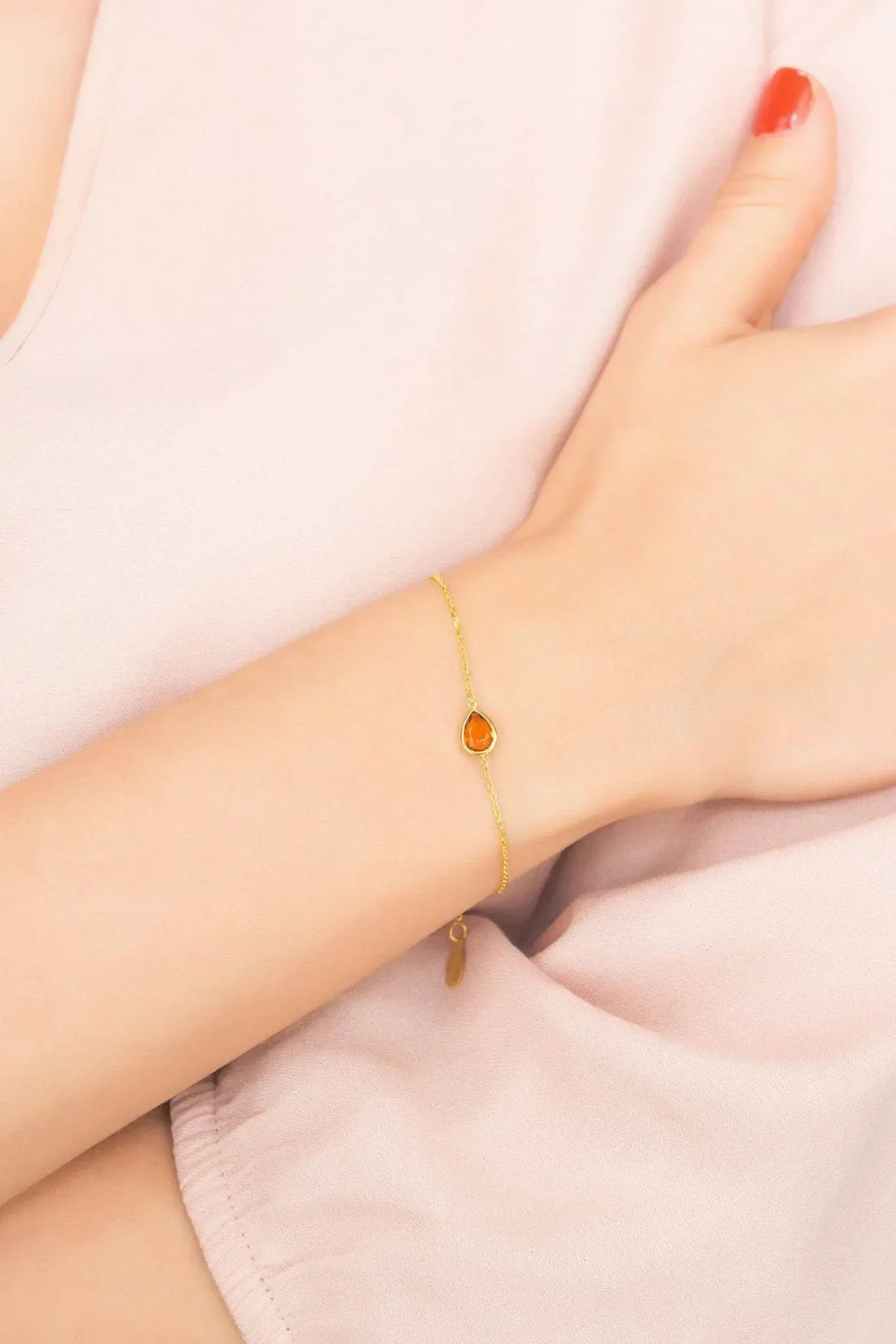 Pisa Mini Teardrop Bracelet Gold Citrine-1