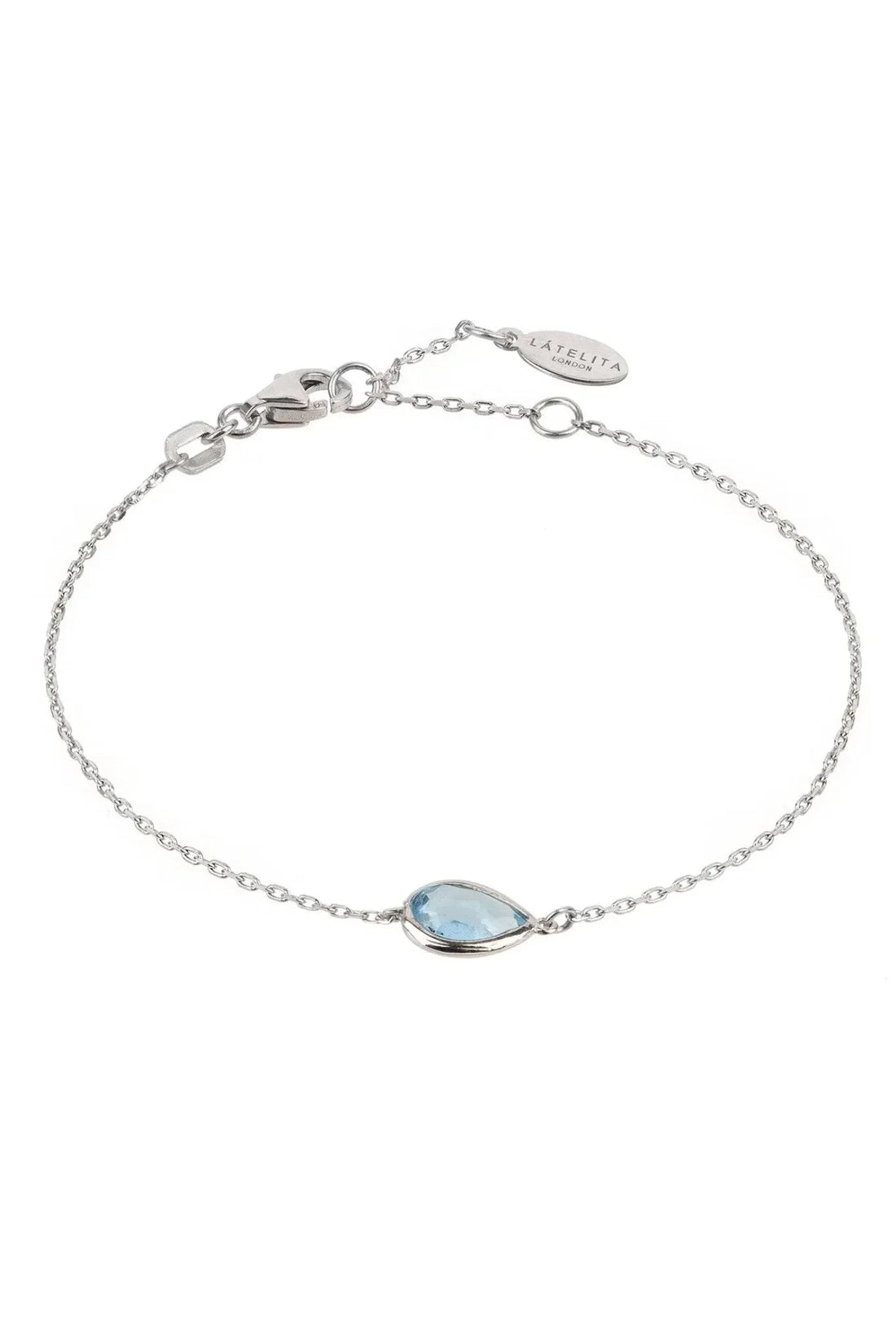 Pisa Mini Teardrop Bracelet Silver Blue Topaz-0