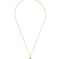 Gold teardrop pendant necklace with blue topaz teardrop drop