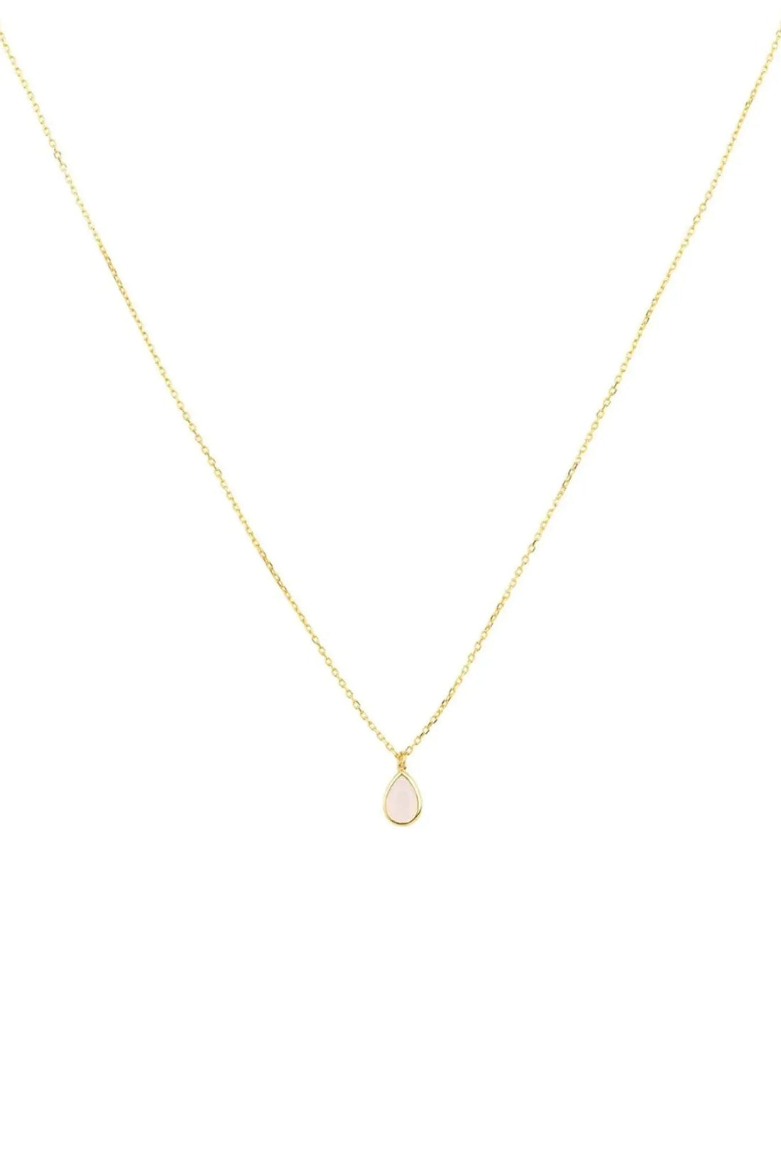 Gold mini teardrop pendant necklace with small teardrop charm