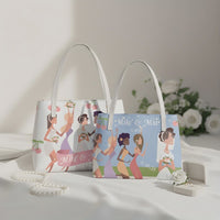 Custom "Bride" White Cherry Tote Bag | Personalized Honeymoon Handbag