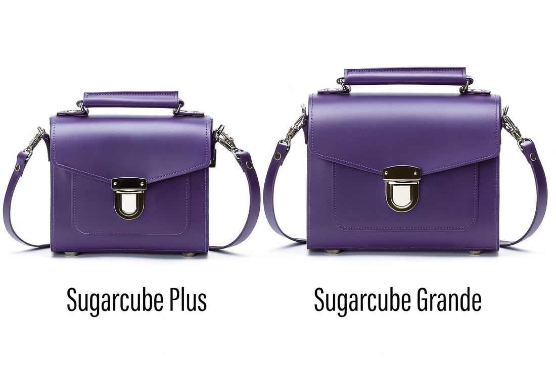Handmade Leather Sugarcube Handbag - Purple-2