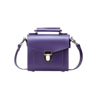 Handmade Leather Sugarcube Handbag - Purple-0