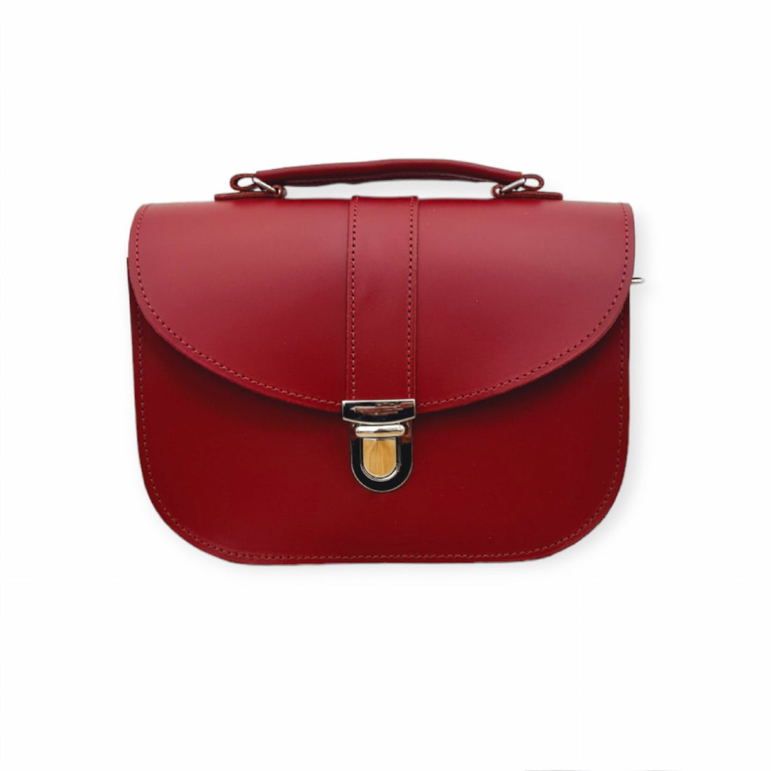 Olympia Handmade Leather Bag - Red-0