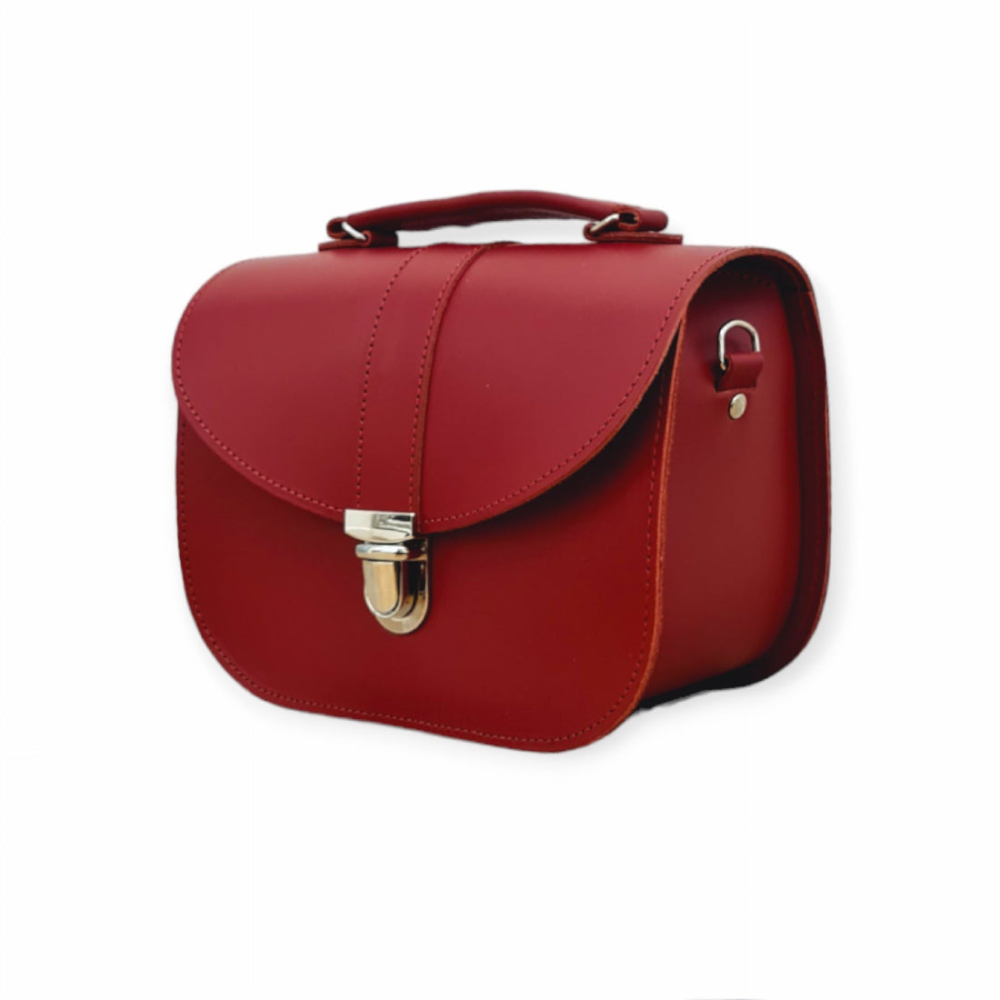 Olympia Handmade Leather Bag - Red-2