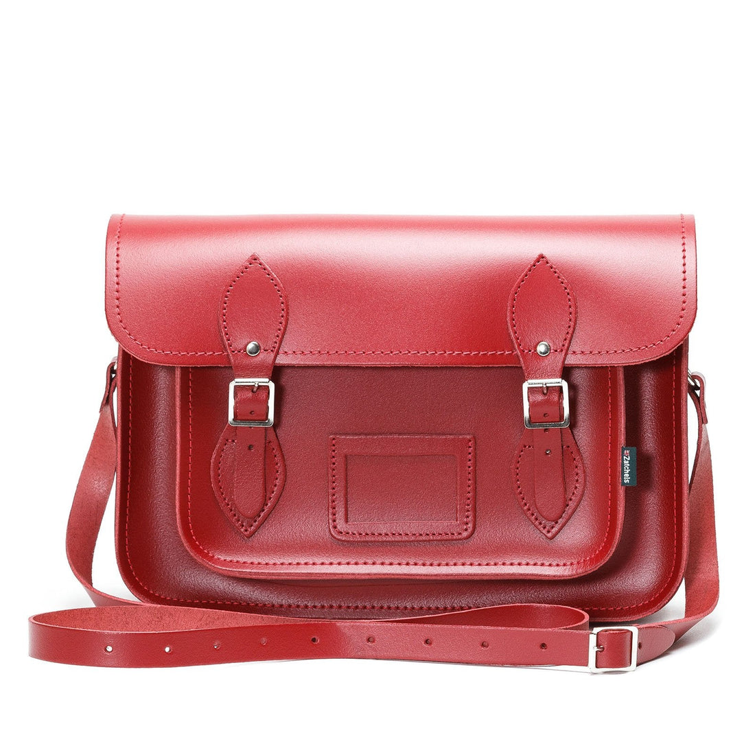Handmade Leather Satchel - Red-2