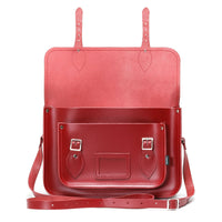 Handmade Leather Satchel - Red-4