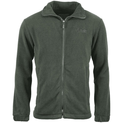 Game EN206 Stealth Fleece dark green jacket with a full zip, stand collar, and subtle chest logo