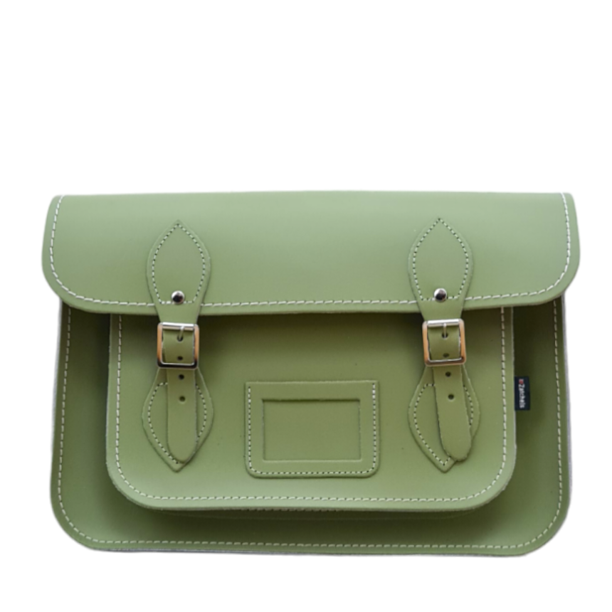 Handmade Leather Satchel - Sage Green-0