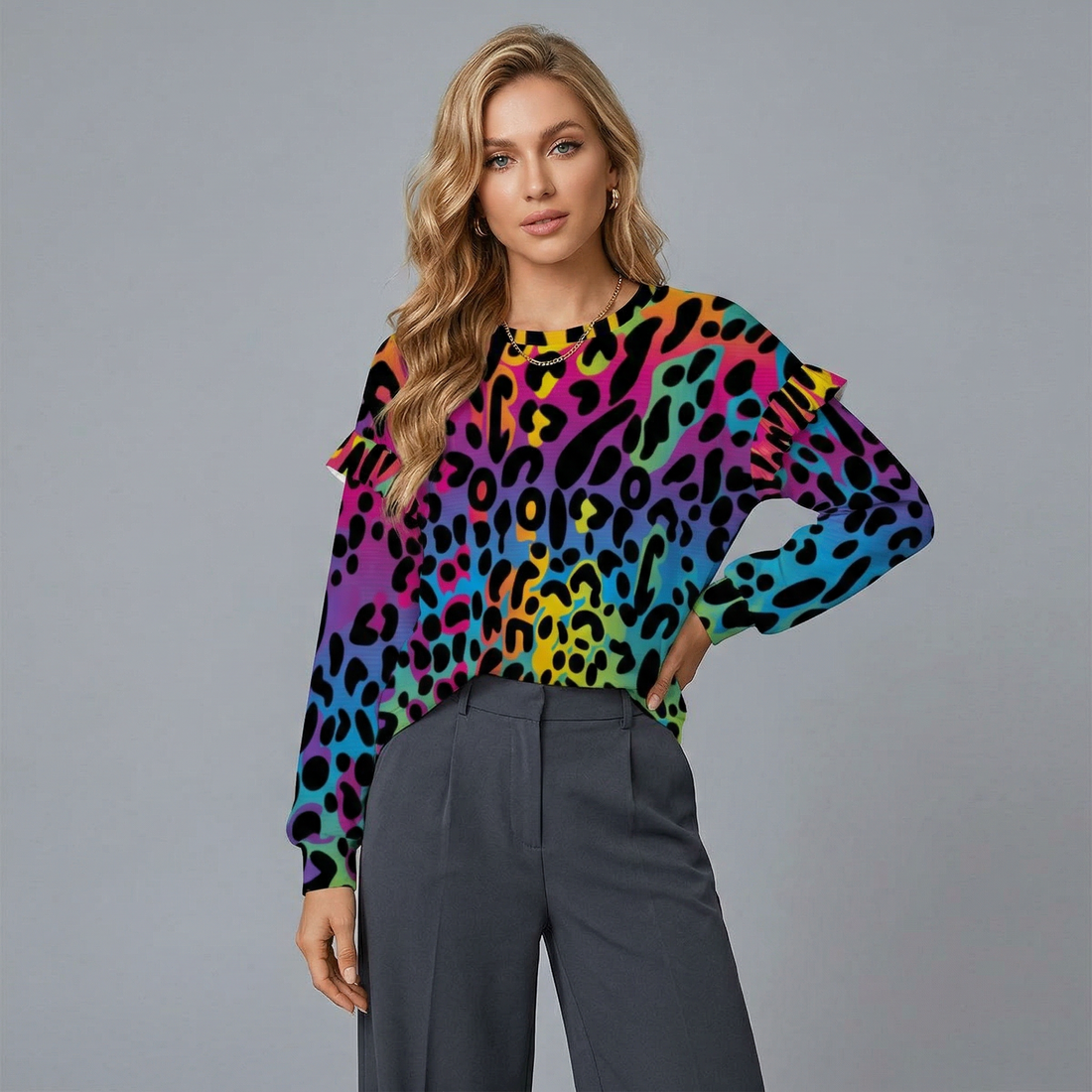 Multi Coloured Leopard Print Women&