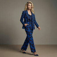 Blue Leopard Print Blazer