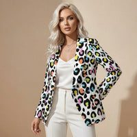 Women's Multi Color Leopard Print Casual Blazer