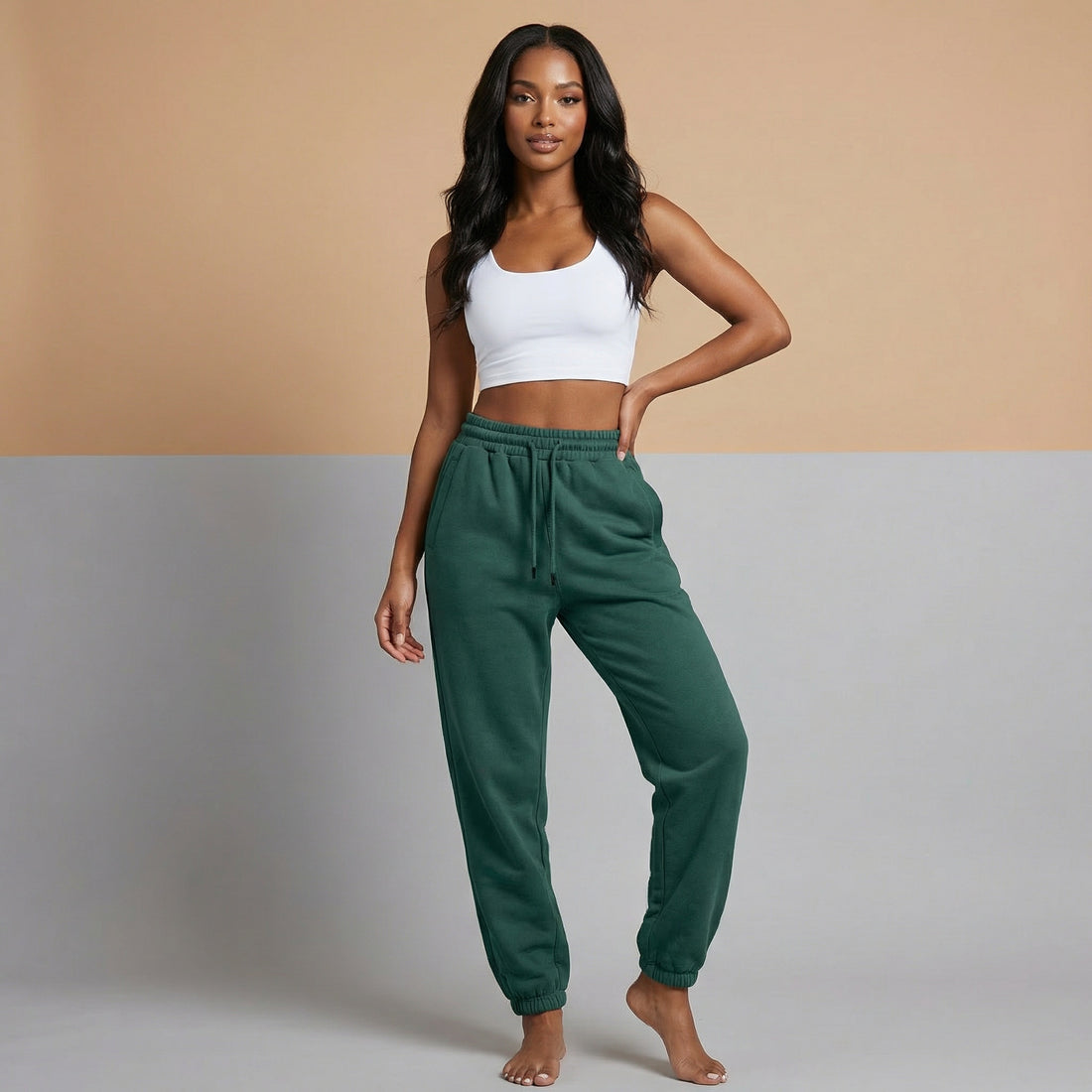Green Unisex Baggy Joggers Size S-XL