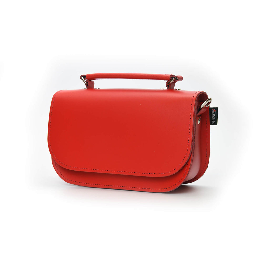 Aura Handmade Leather Bag - Pillar Box Red-2
