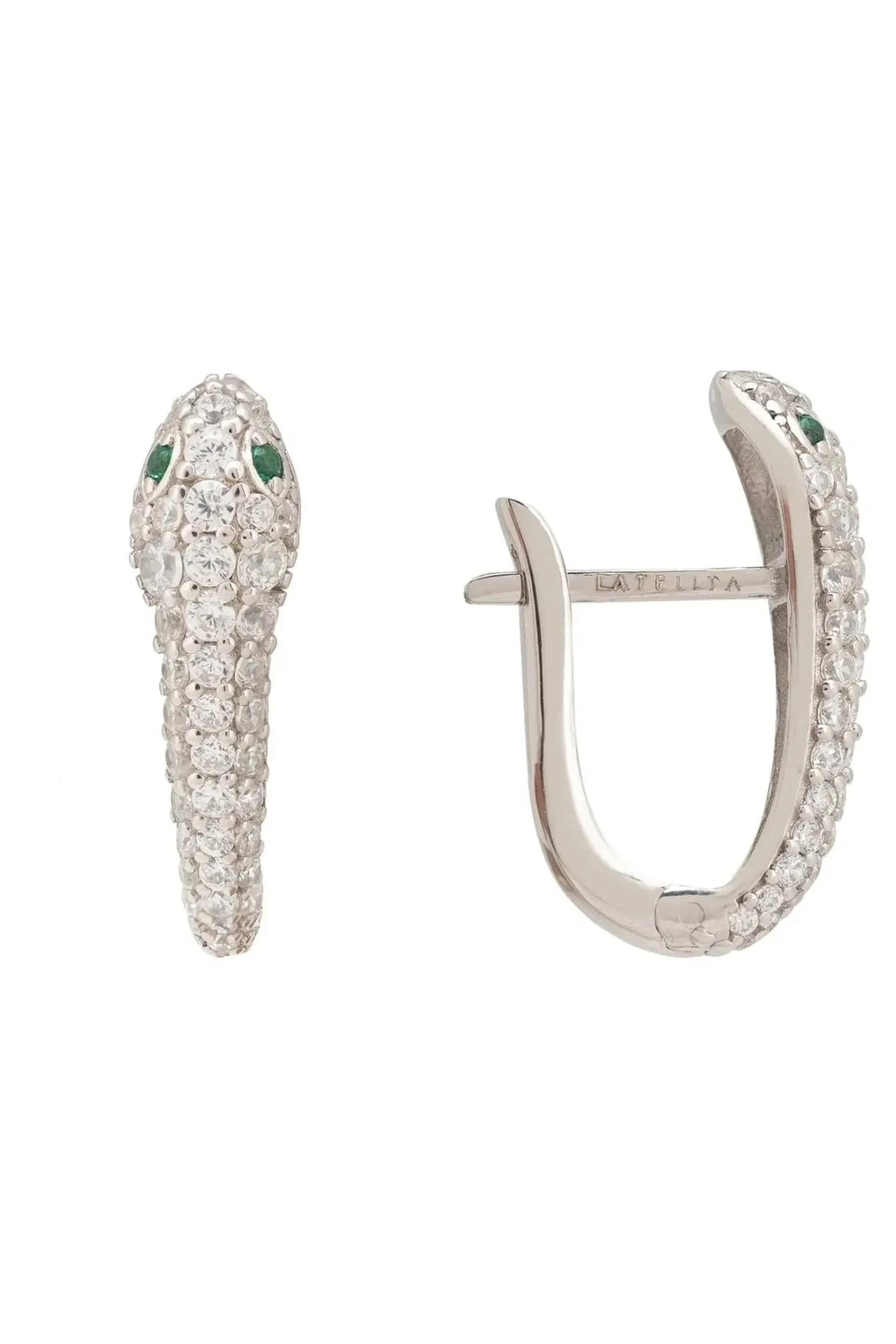 Snake Huggie Hoops Silver-0