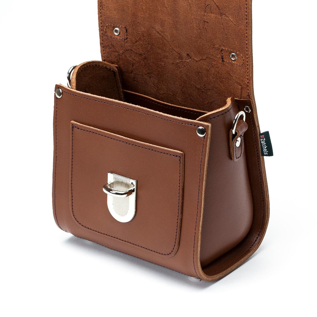 Handmade Leather Sugarcube Handbag - Chestnut-3