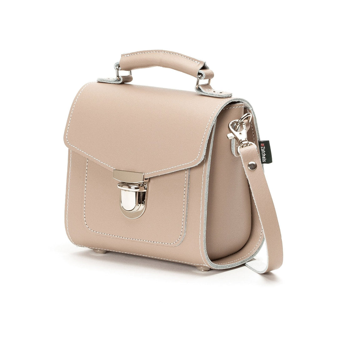 Handmade Leather Sugarcube Handbag - Iced Coffee-3