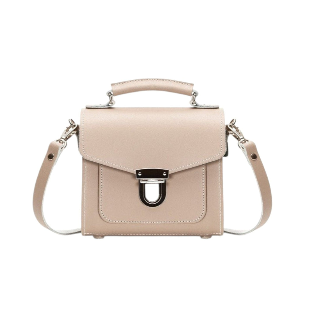 Handmade Leather Sugarcube Handbag - Iced Coffee-0