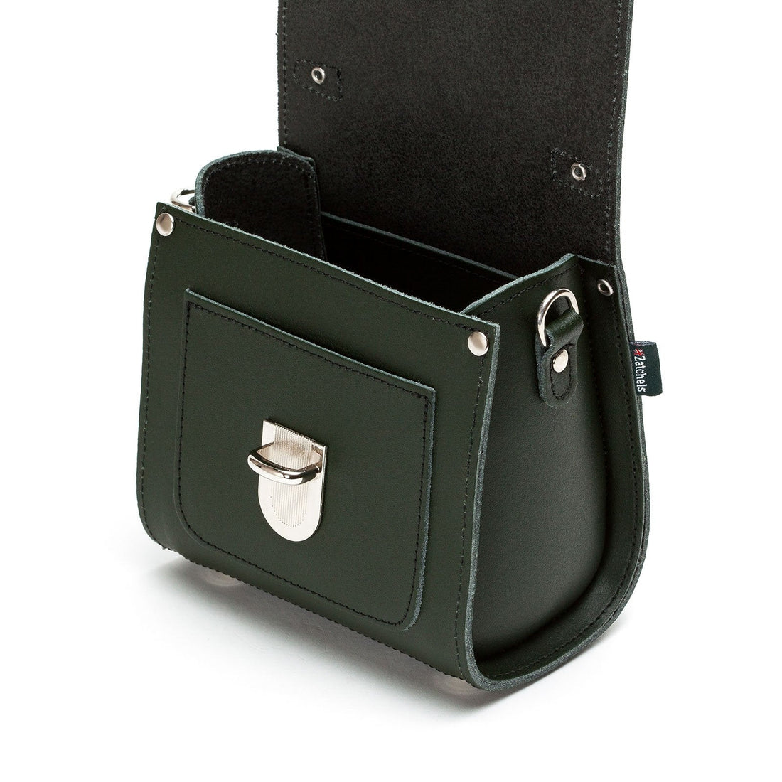 Handmade Leather Sugarcube Handbag - Ivy Green-4
