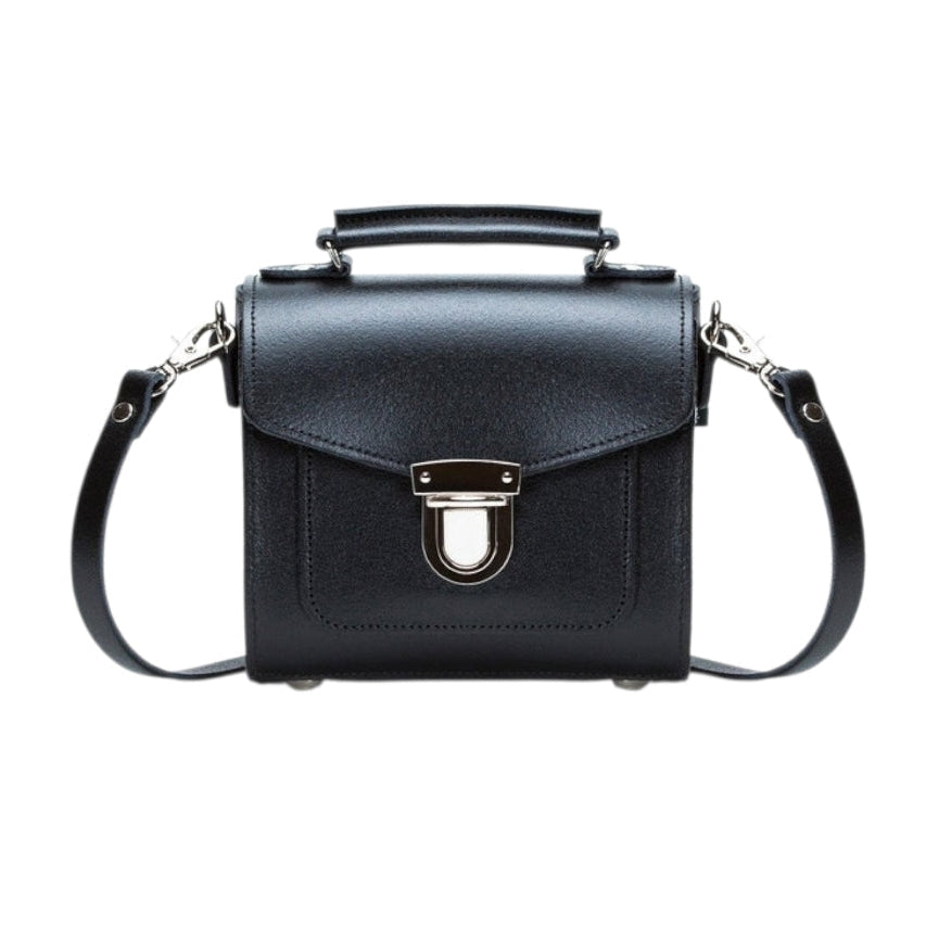 Handmade Leather Sugarcube Handbag - Black-0