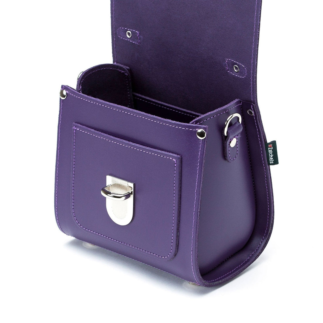 Handmade Leather Sugarcube Handbag - Purple-4