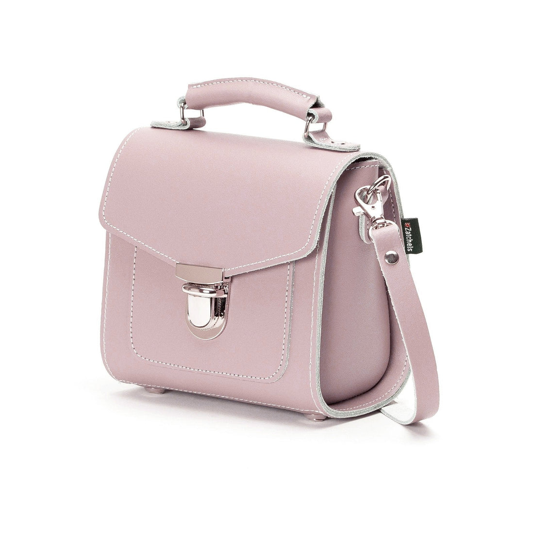 Handmade Leather Sugarcube Handbag - Rose Quartz-3