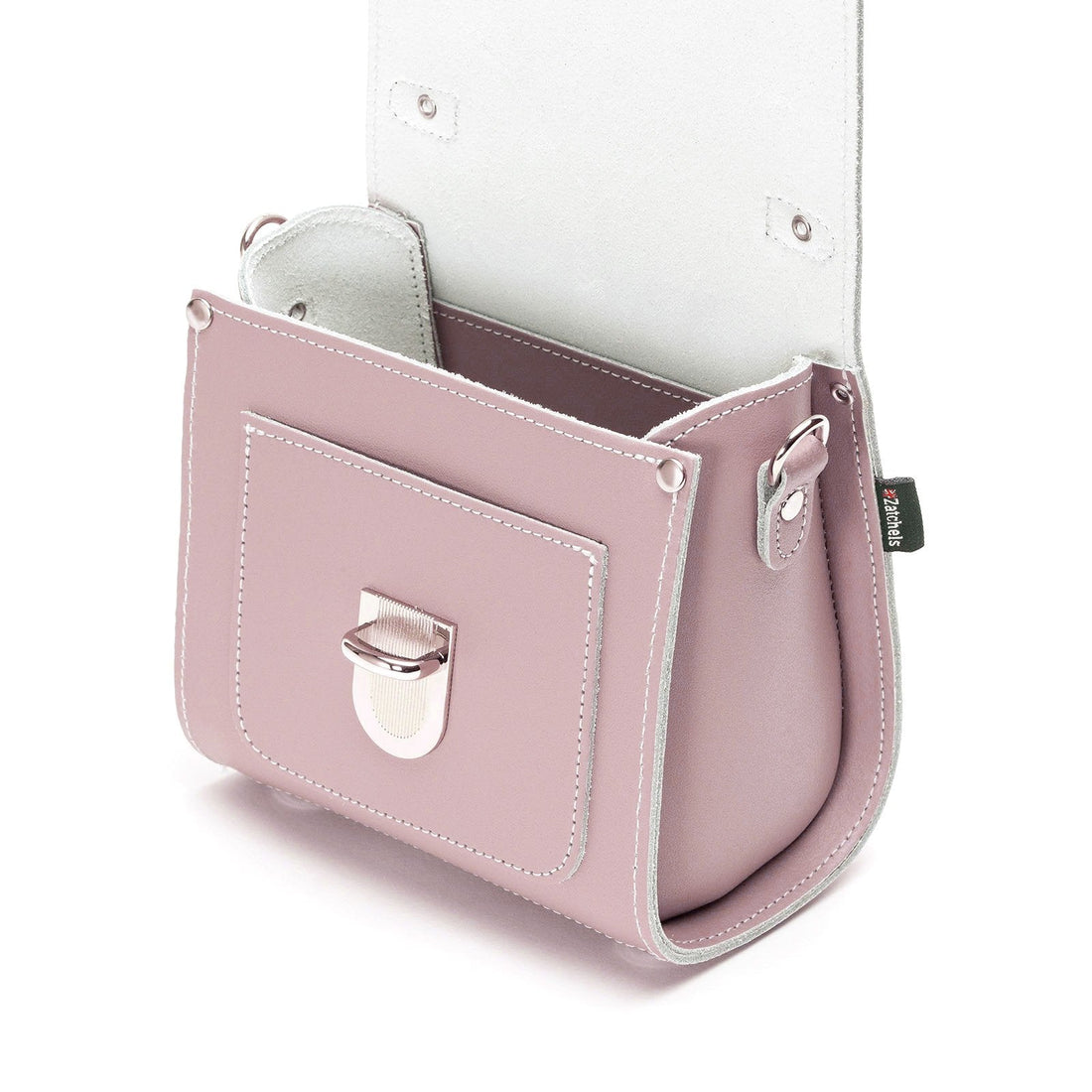 Handmade Leather Sugarcube Handbag - Rose Quartz-4