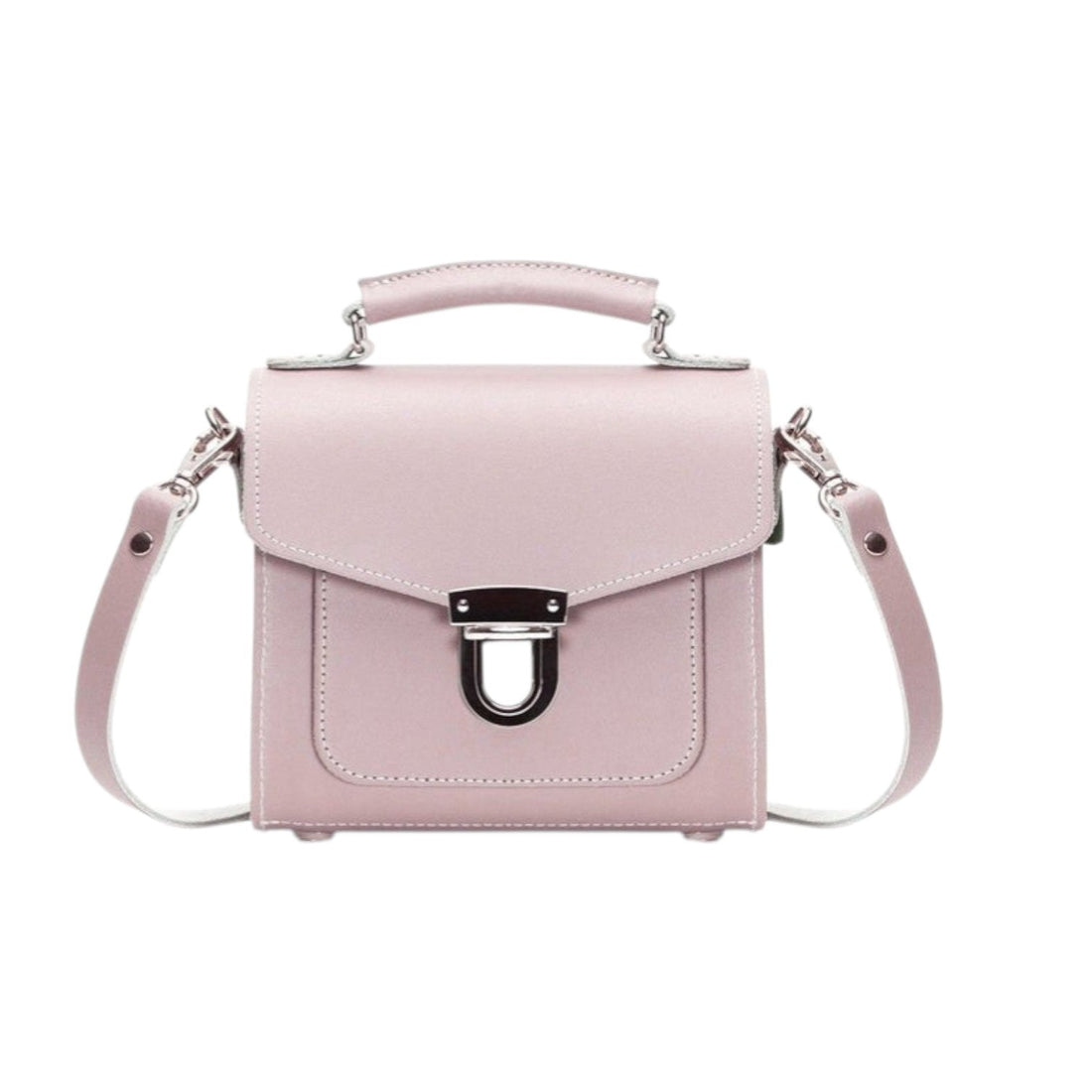 Handmade Leather Sugarcube Handbag - Rose Quartz-0