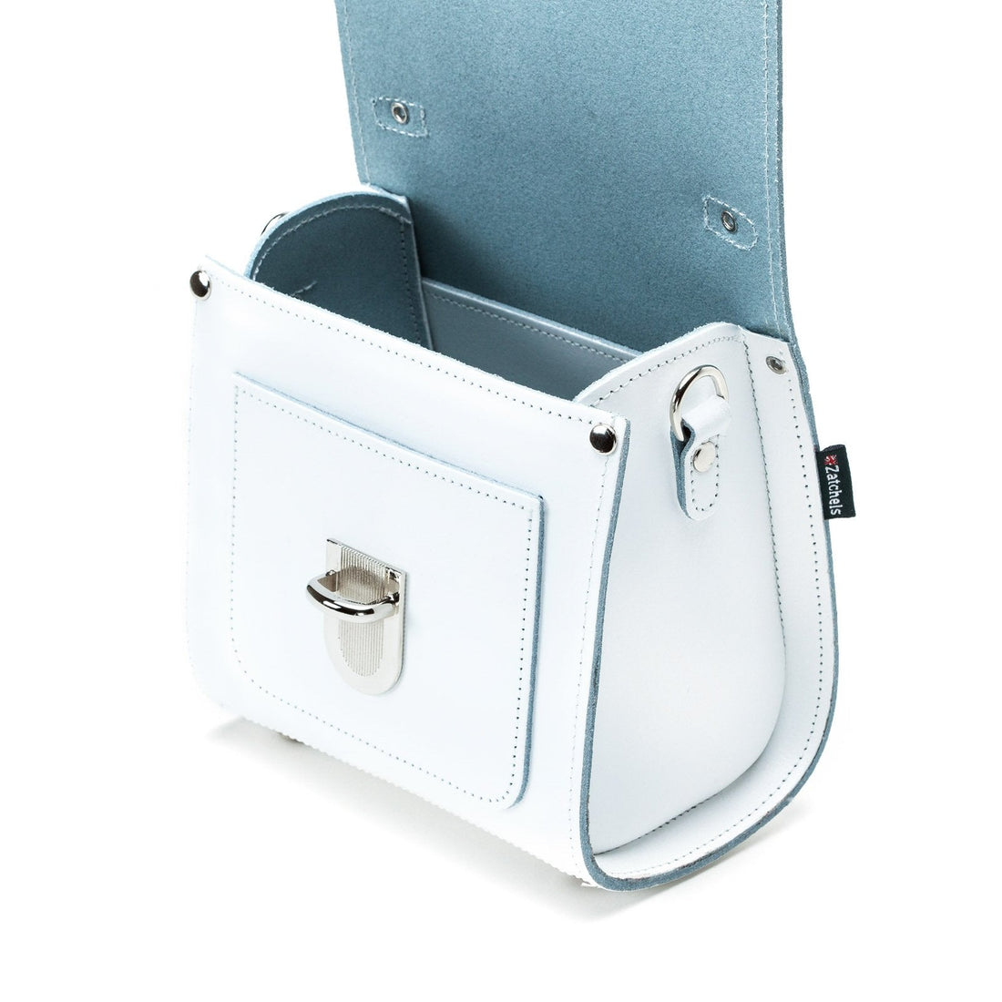Handmade Leather Sugarcube Handbag - White-4