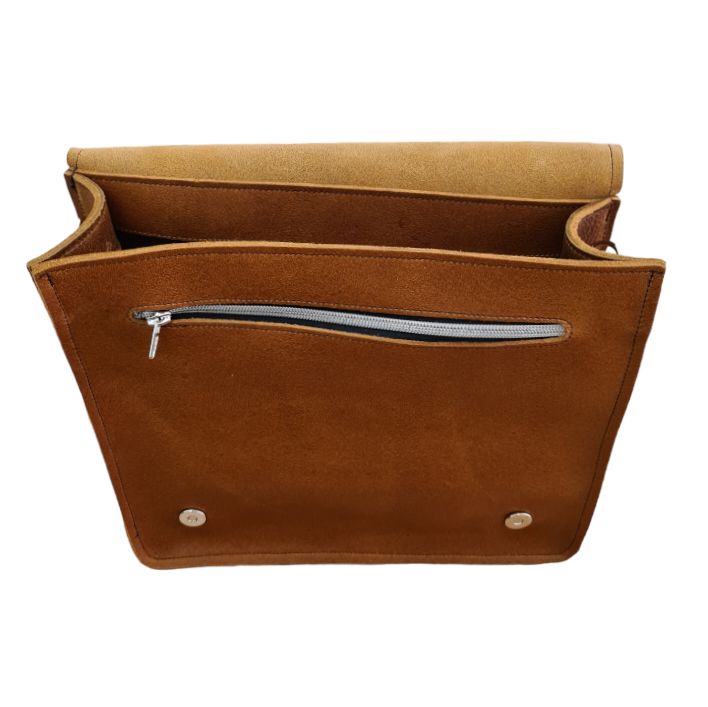 Soft Tannery Leather Messenger - Tan-3