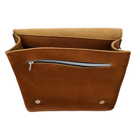 Soft Tannery Leather Messenger - Tan-3