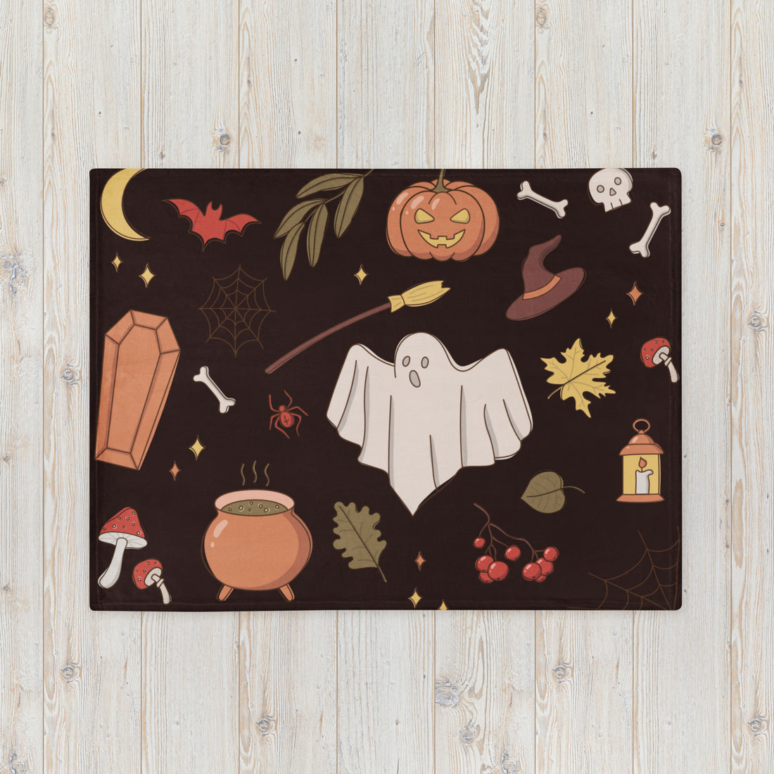 Black Fun Icon Halloween Blanket