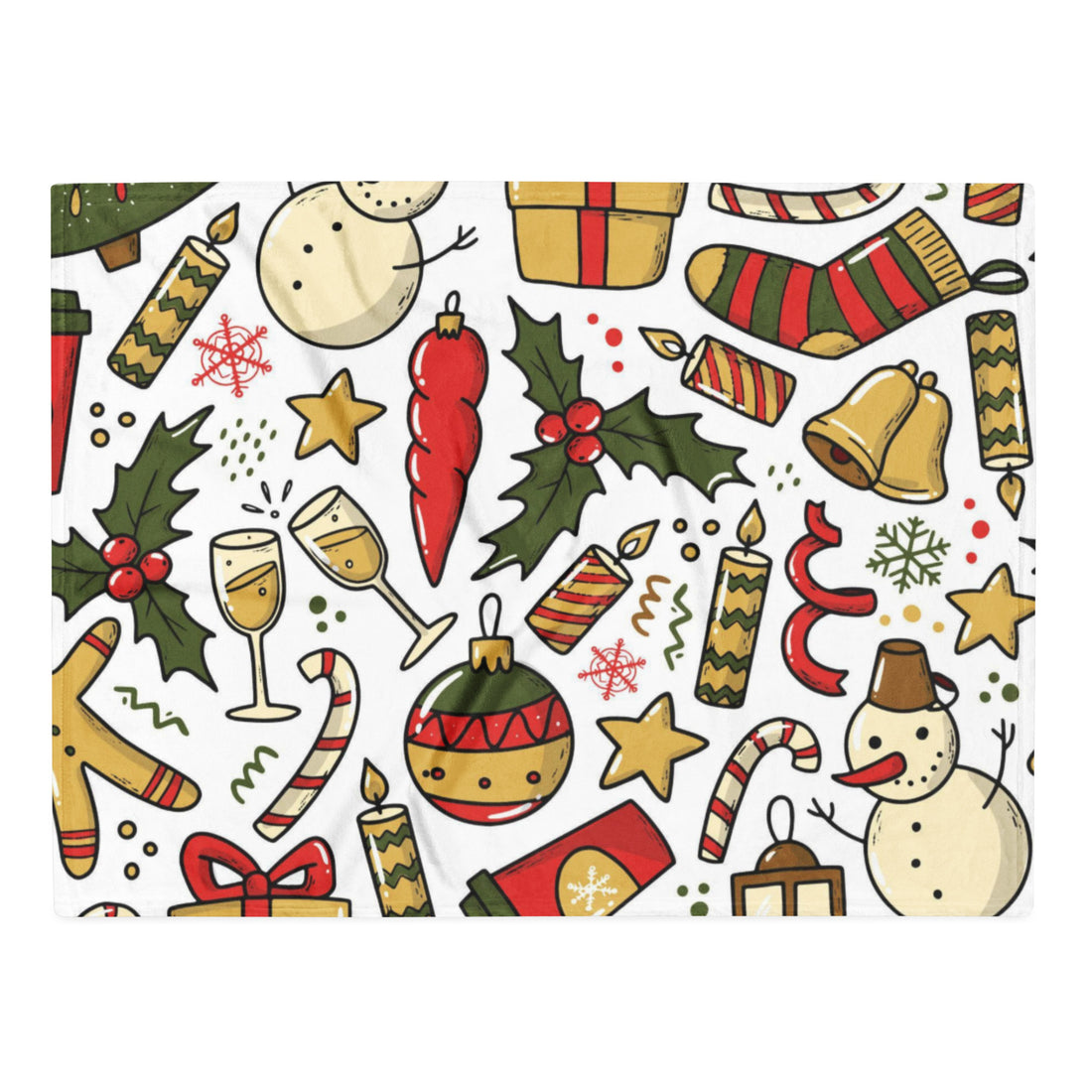 White Snowman Fluffy Christmas Blanket