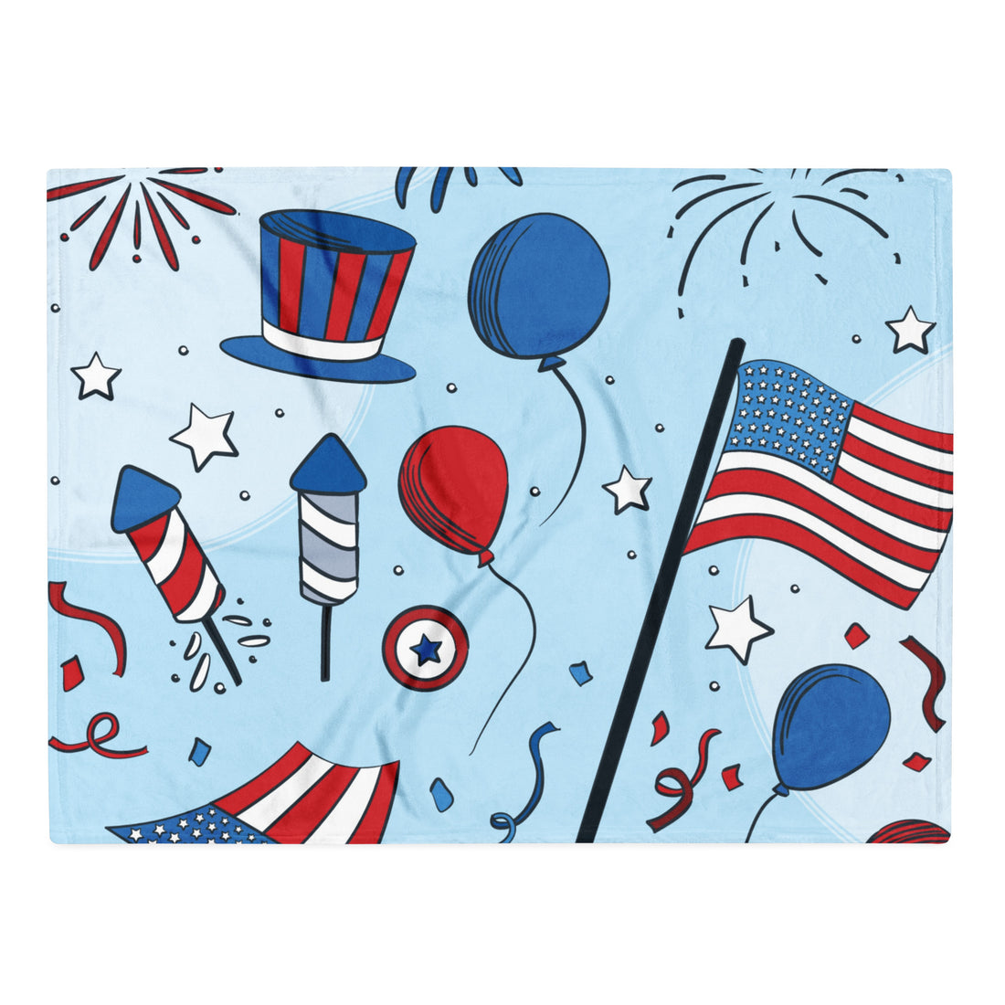 4th of July Patriotic Red White and Blue Blanket