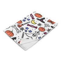 White Holiday Icon Halloween Throw Blanket