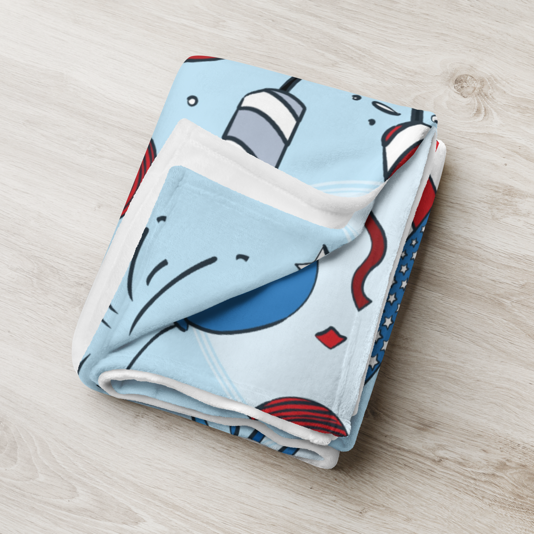 4th of July Patriotic Red White and Blue Blanket