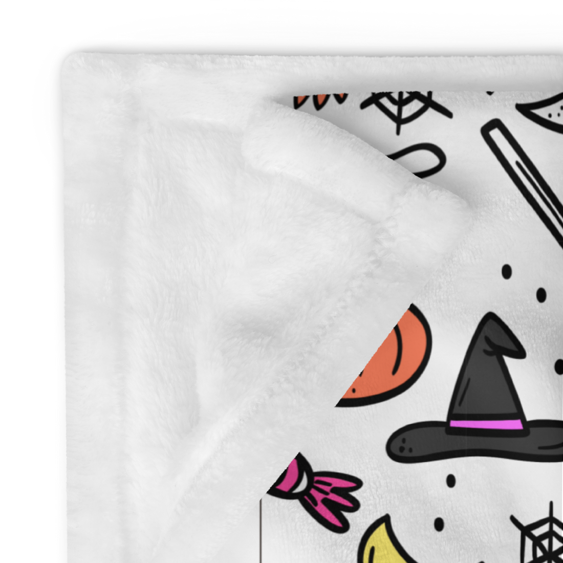 White Holiday Icon Halloween Throw Blanket