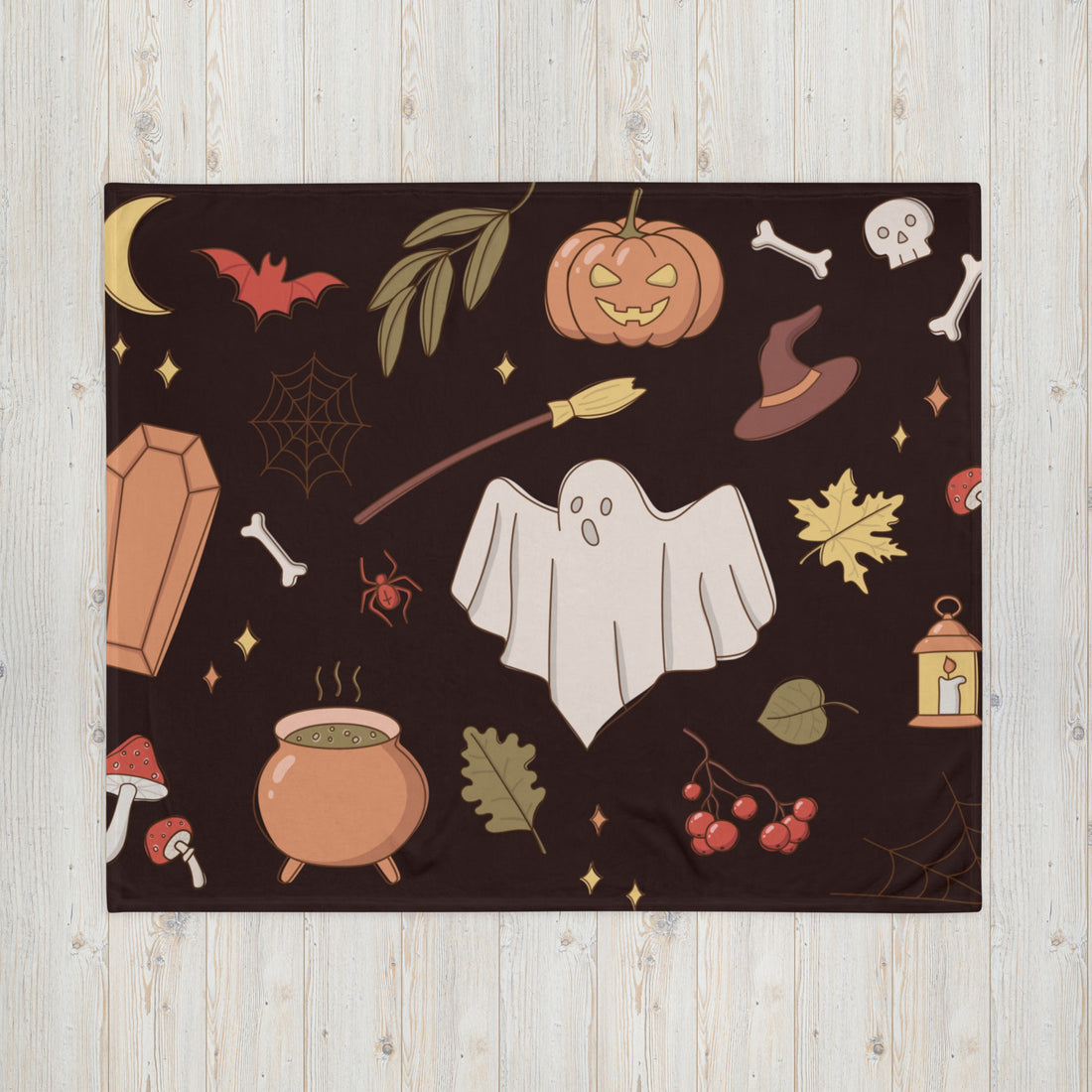 Black Fun Icon Halloween Blanket