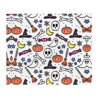 White Holiday Icon Halloween Throw Blanket